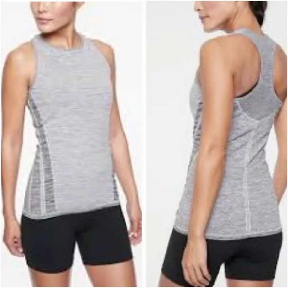 Athleta Agile Grey Colorblock Racerback Workout Tank Large - Picture 6 of 6